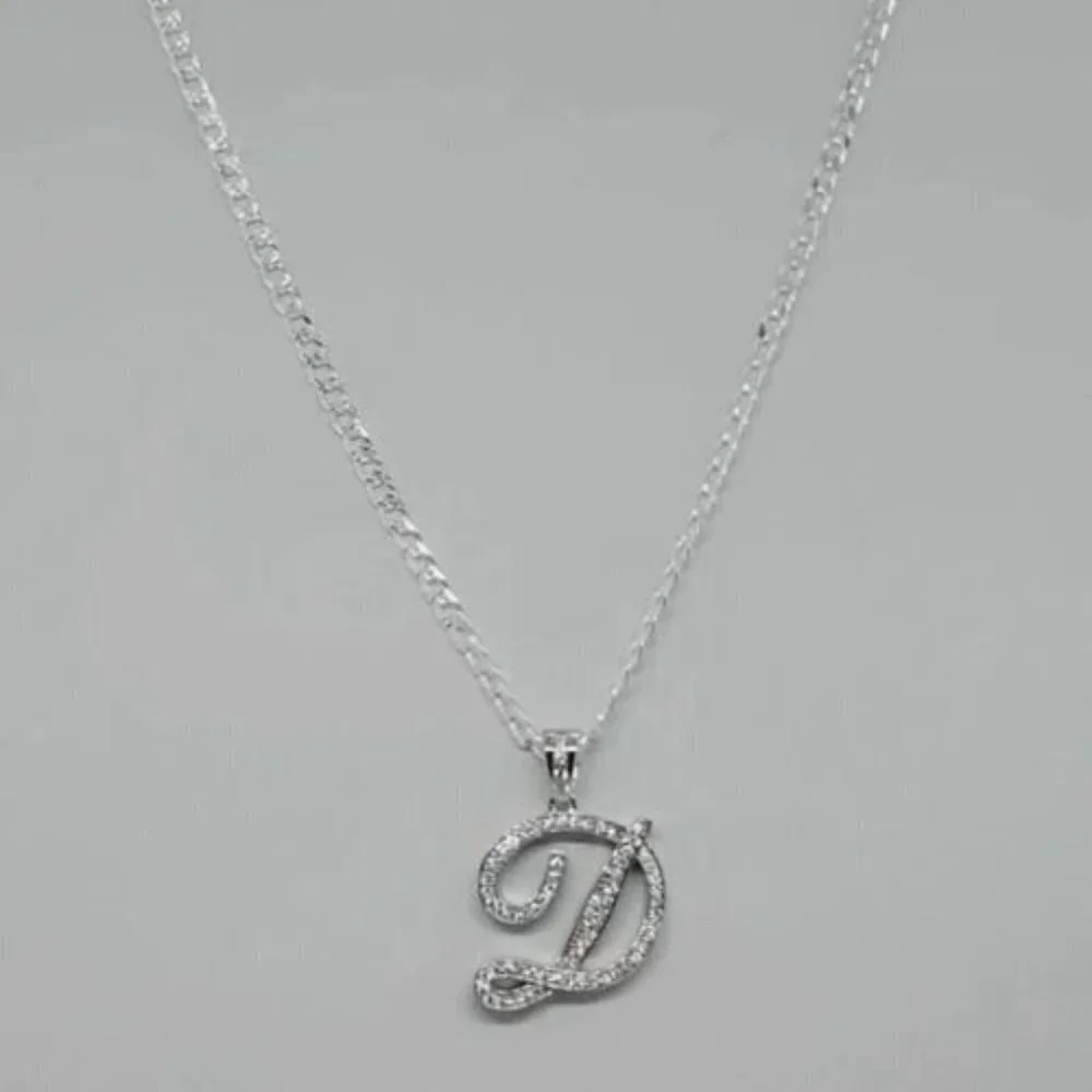 Brand New Sterling Silver 925 Letter D Necklace - Picture 3 of 5